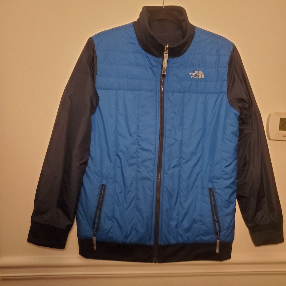 The North Face Kids reversible navy blue jacket